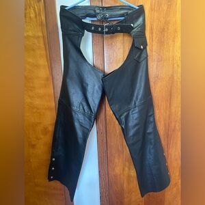 Sleek Black Leather Chaps